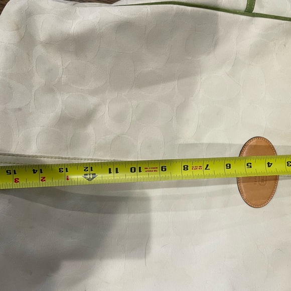 Incredible Reed Krakoff for Coach white leather with green trim large tote. - Picture 2 of 5